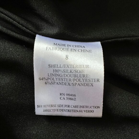 THEORY BLACK SILK BONBI FRONT ZIP SLEEVELESS A-LINE FIT & FLARE DRESS - 8 - Picture 10 of 10